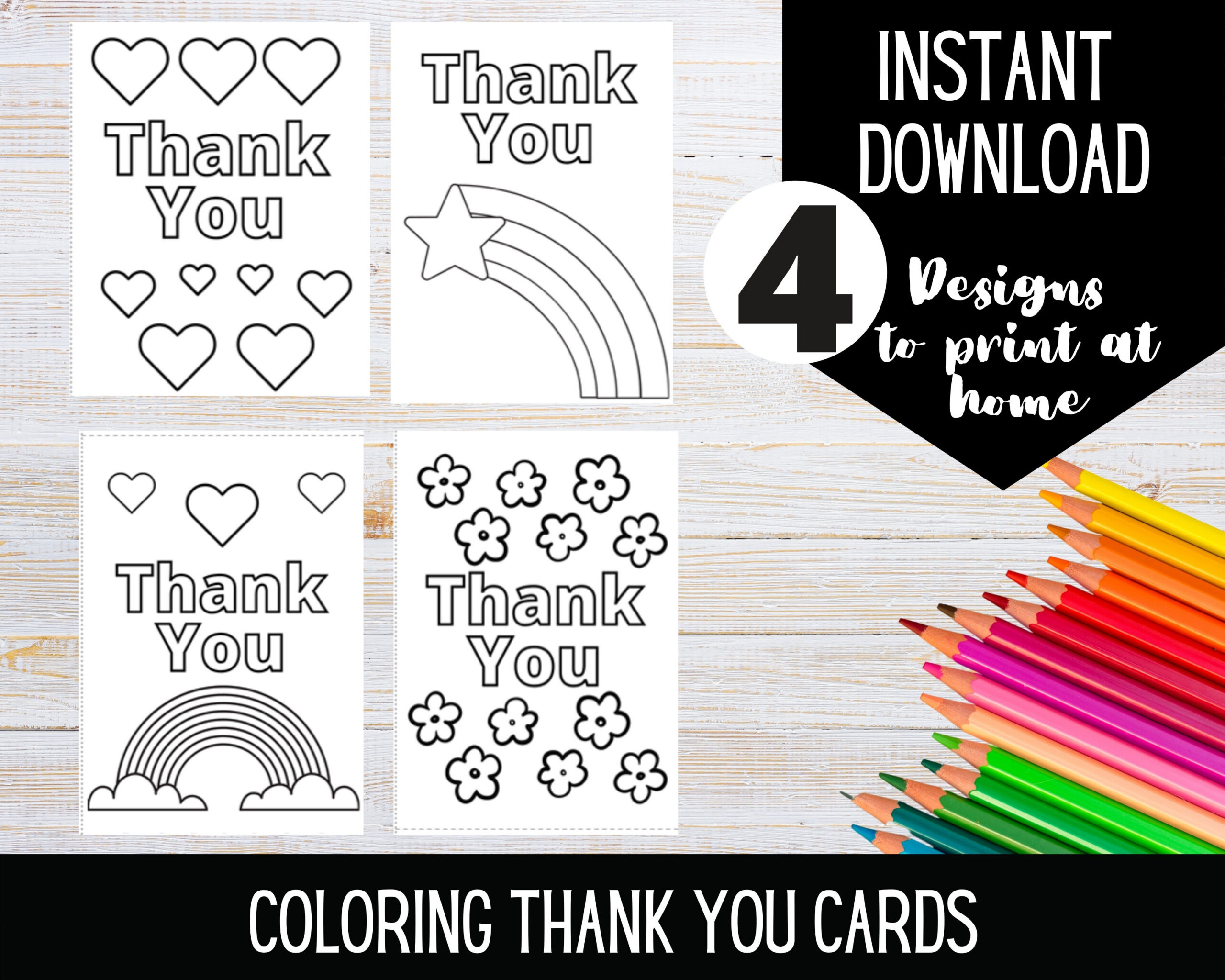 Printable Thank You Coloring Cards | Color Your Own Thank You Card throughout Printable Thank You Cards to Color