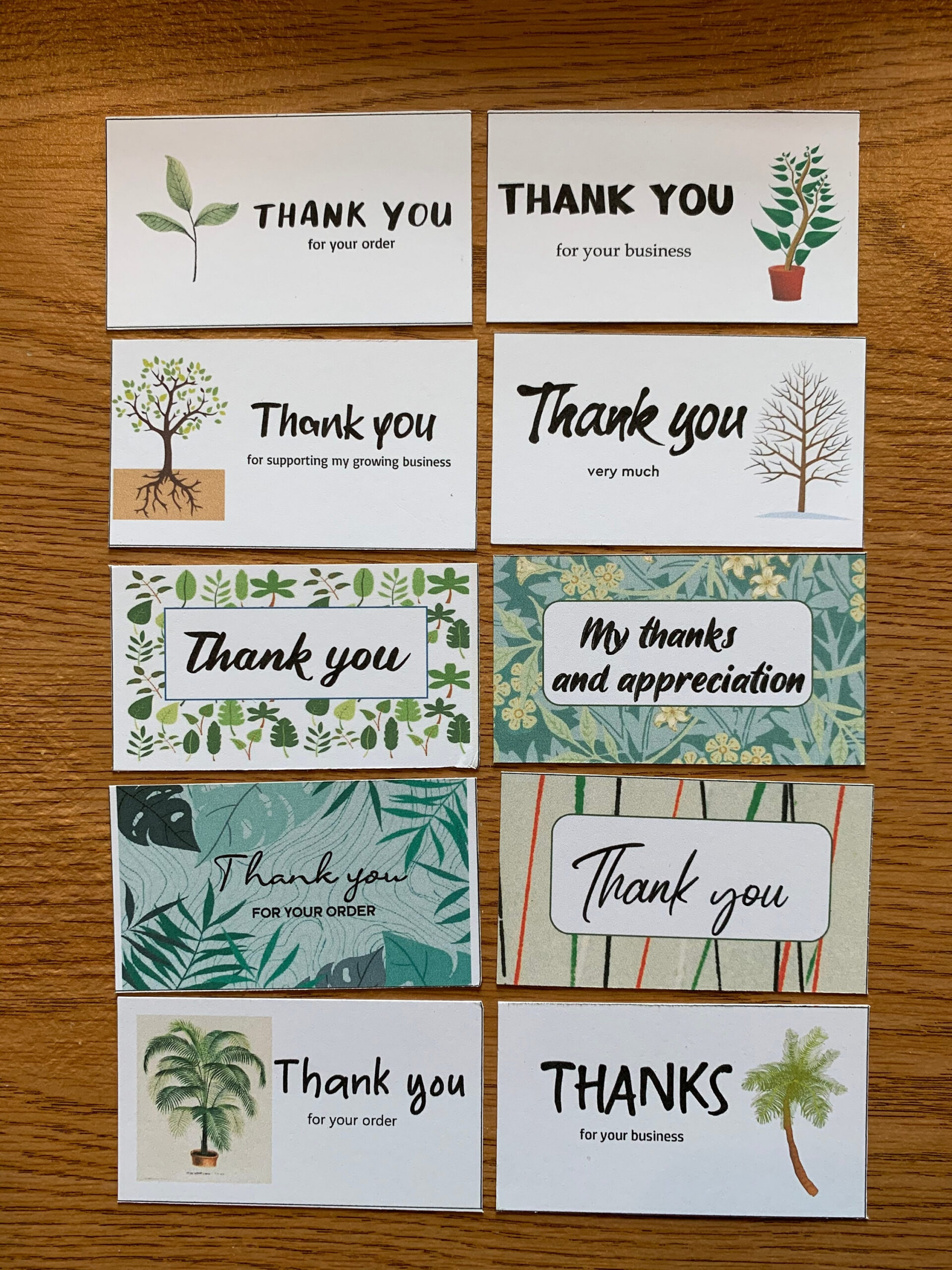 Printable Thank You For Your Order Cards, Set Of 10, Mini Cards for Printable 4X6 Thank You Cards