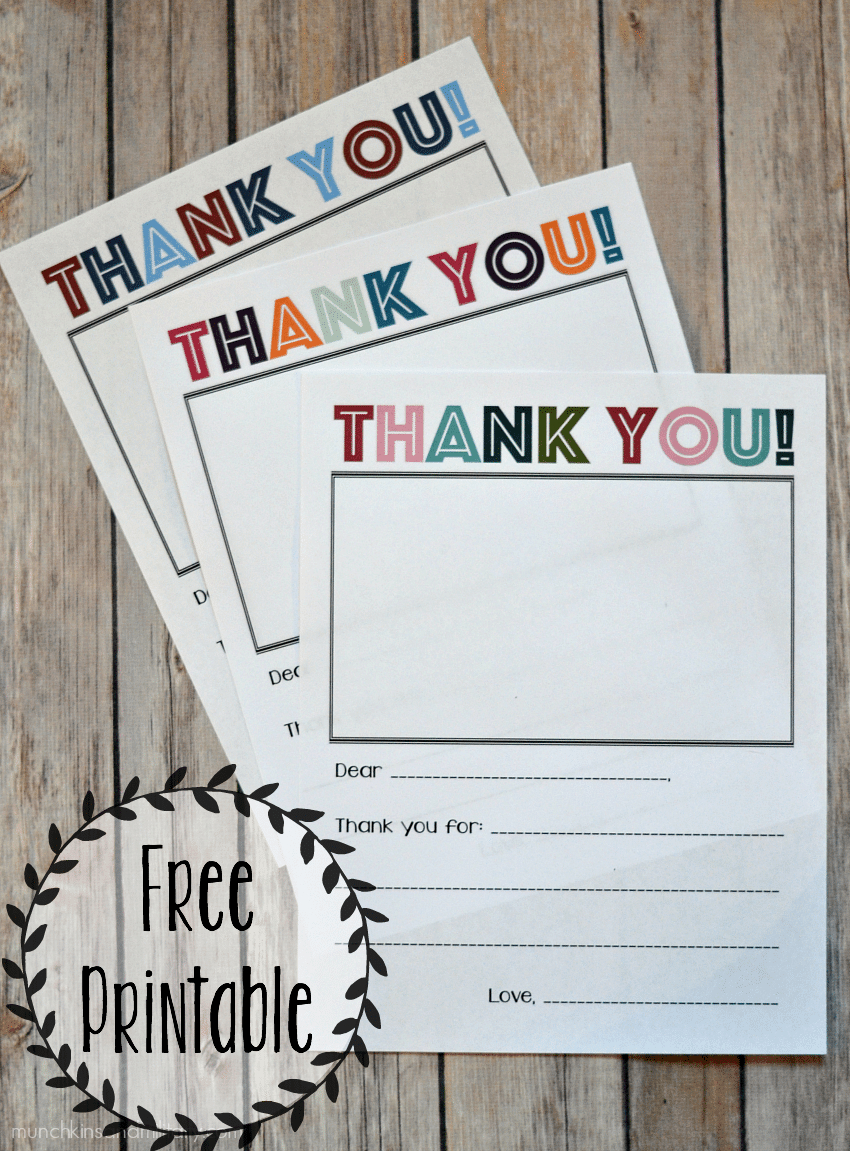 Printable Thank You Note - Three Little Ferns - Family Lifestyle Blog inside Kid Thank You Cards Free Printable