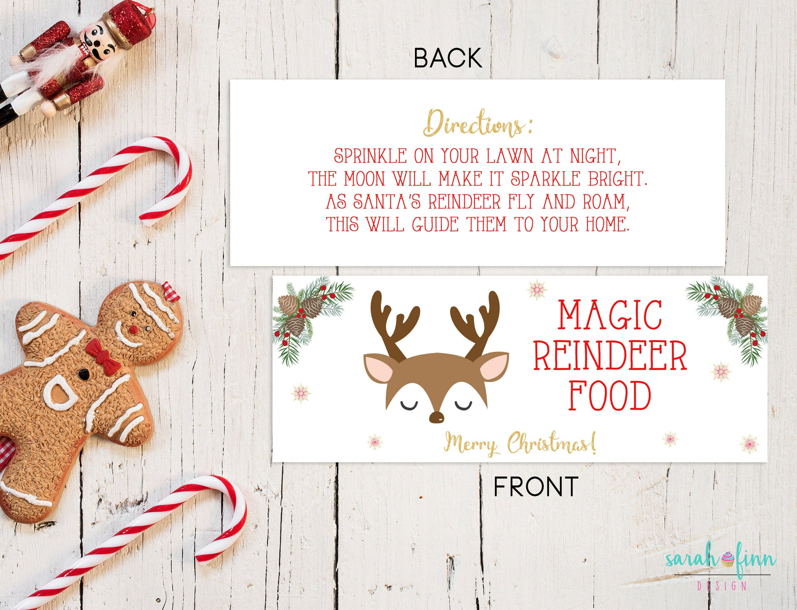 Reindeer Food Bag Topper Printable File Instant Download School for Reindeer Food Free Printable Bag Topper