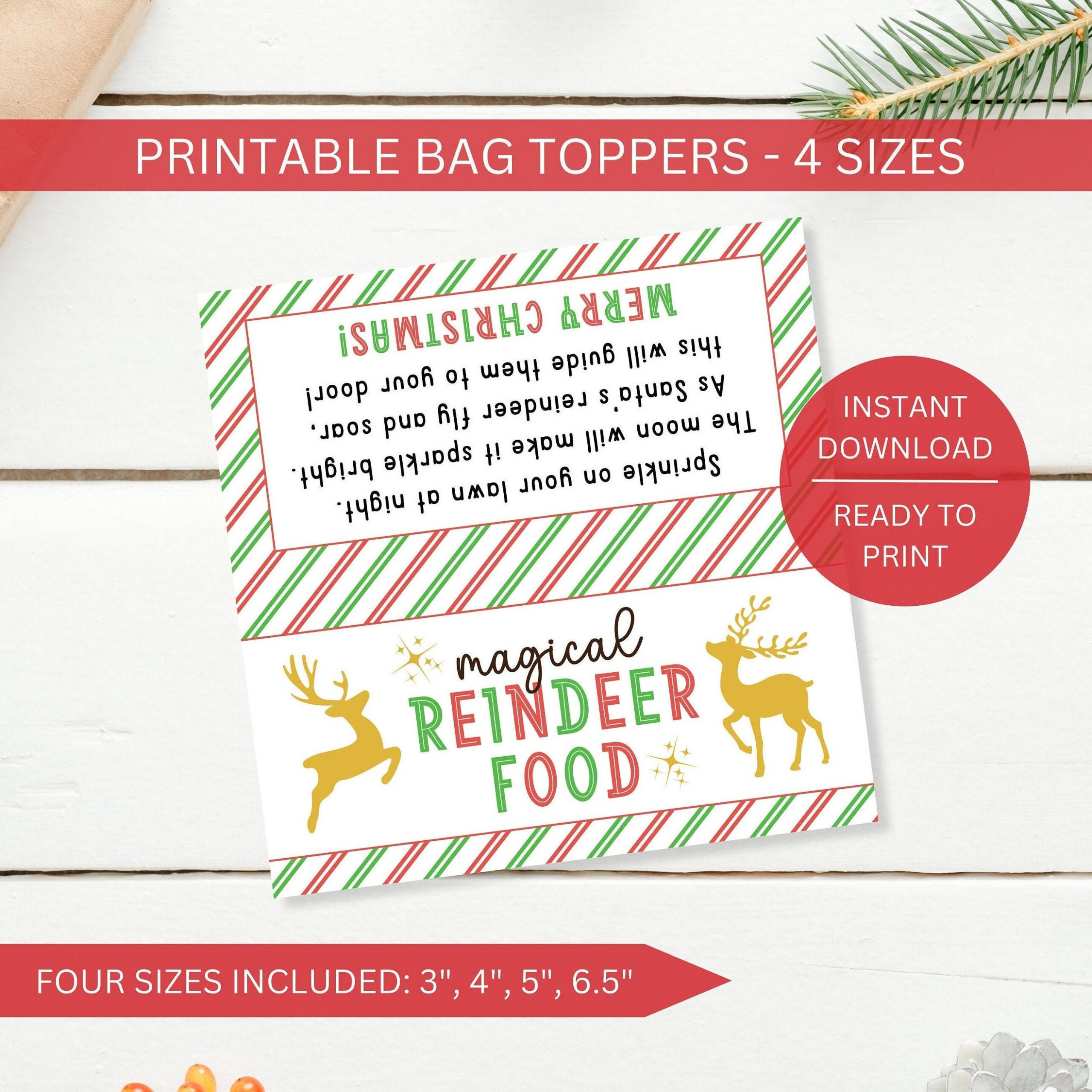 Reindeer Food Bag Topper Printable, Magische Reindeer Food for Reindeer Food Free Printable Bag Topper