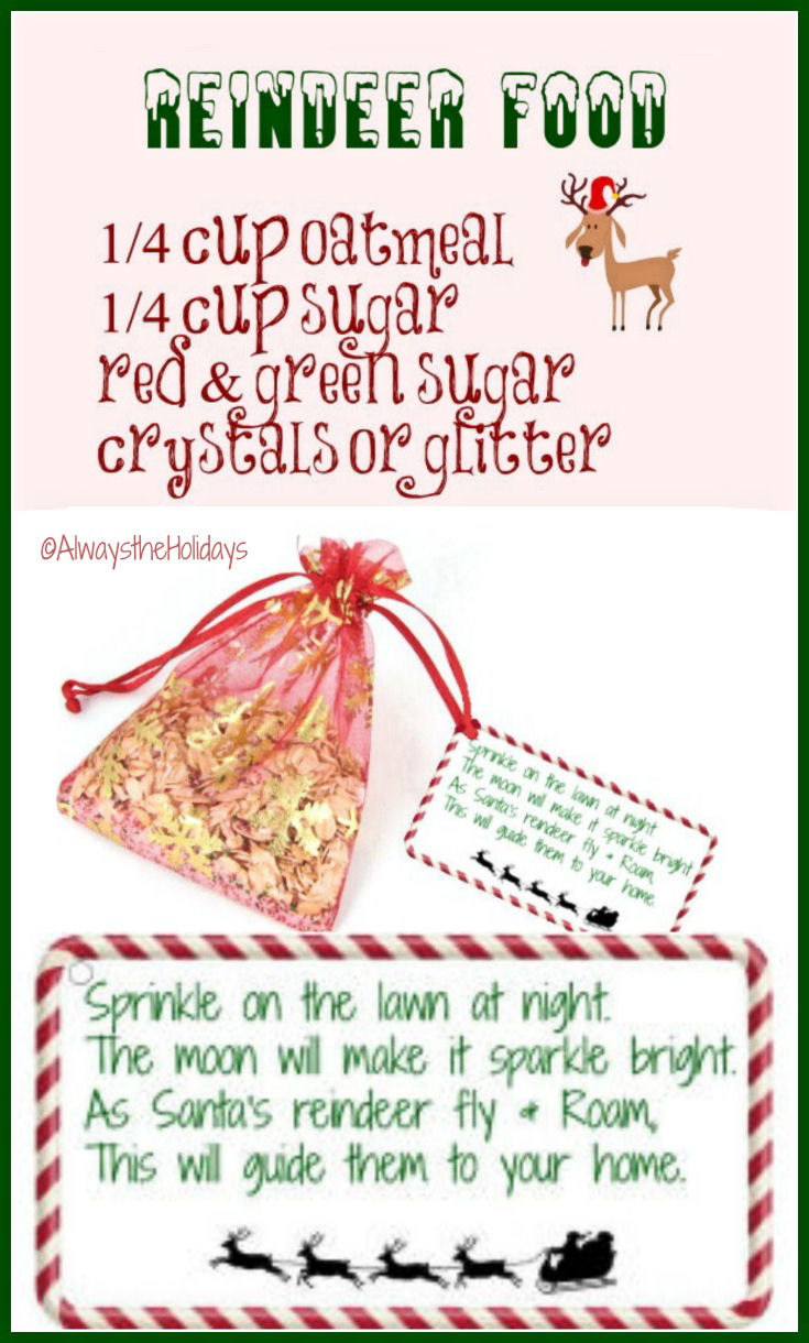 Reindeer Food Bags - Magic Reindeer Dust - Free Poem Printable Tags regarding Reindeer Food Printable Recipe