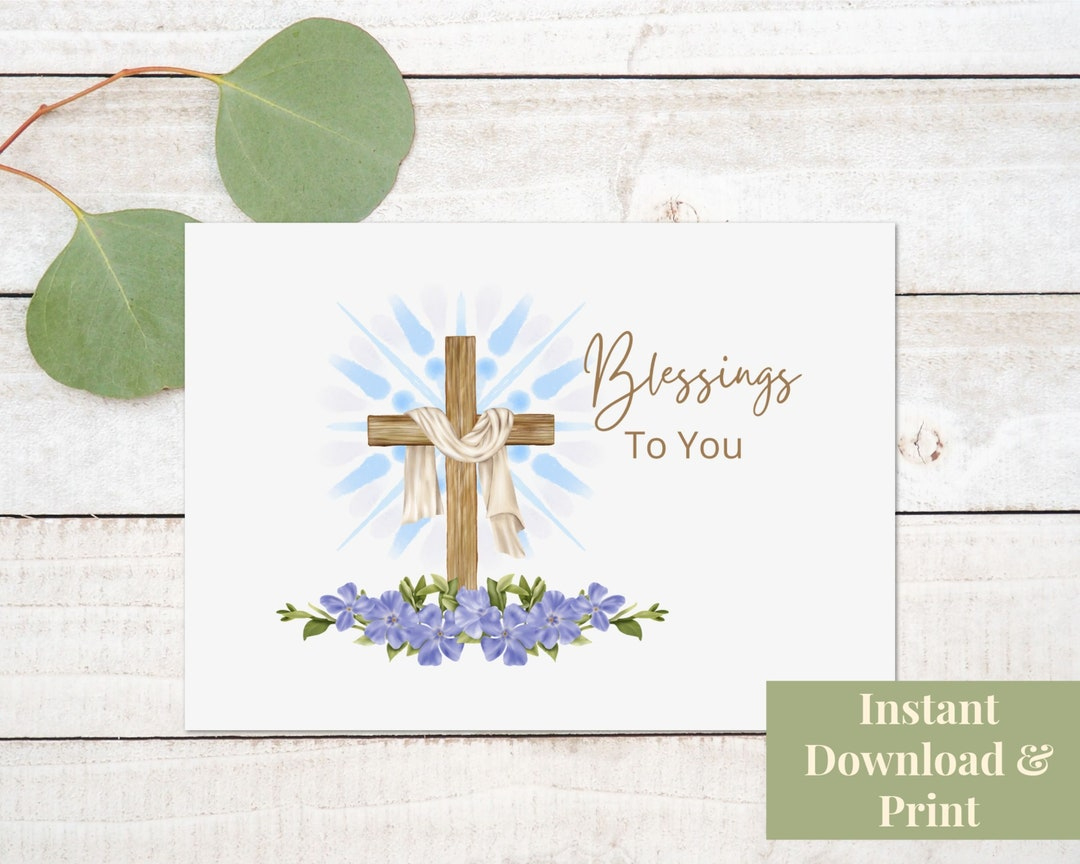 Religious Thank You Card, Printable Religious Card, Blessings To intended for Religious Thank You Cards Printable