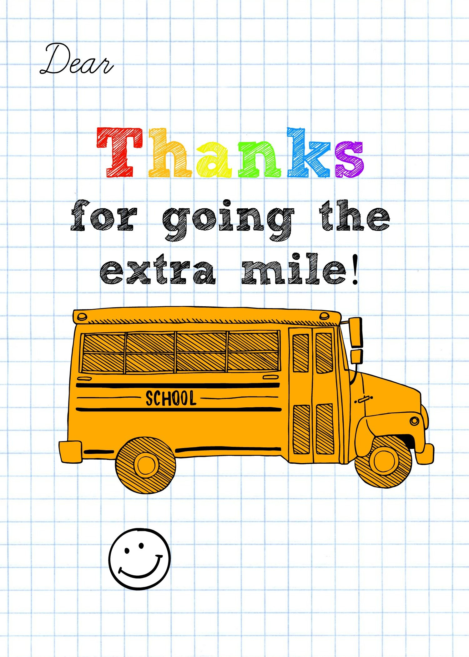 School Bus Driver Gifts Funny School , Cute School Bus Driver with Free Printable Thank You Cards For Bus Driver