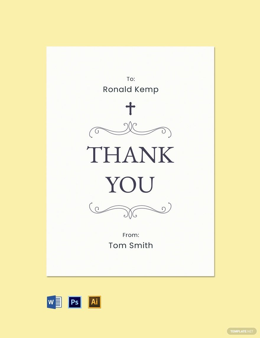 Simple Funeral Photo Thank You Card Template In Psd, Illustrator within Google Images Free Printable Thank You Cards