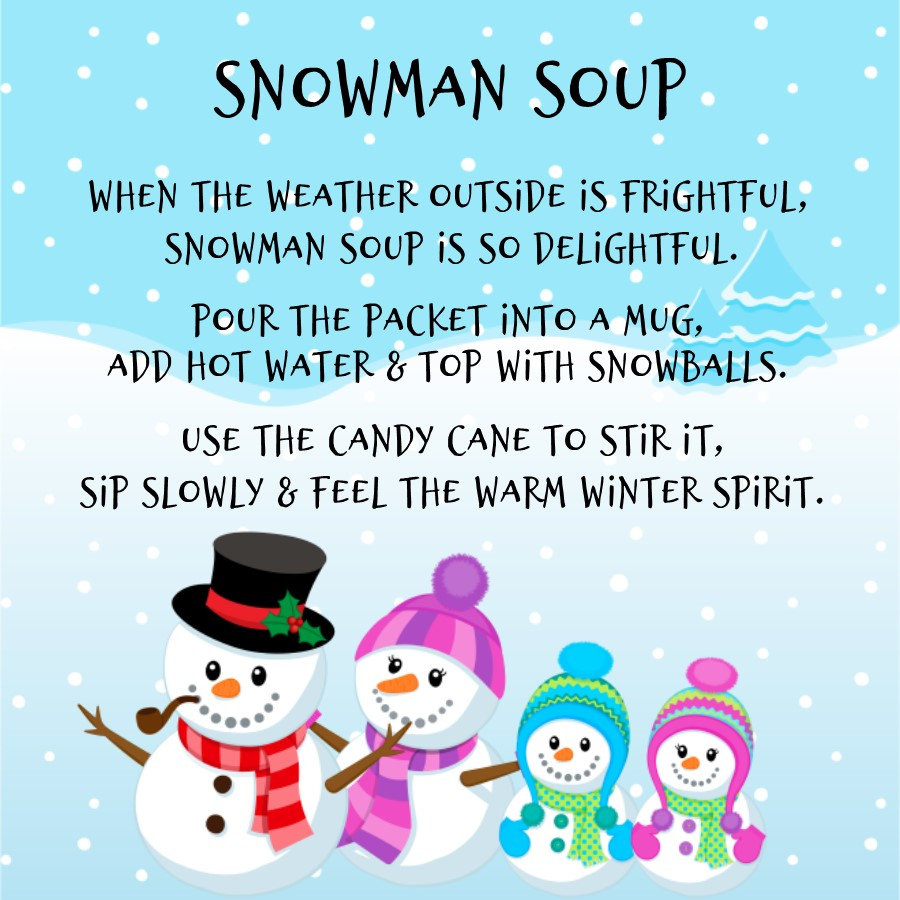 Snowman Soup Favor Tags ( You Print) - Printable File - Instant regarding Snowman Soup Printable Labels
