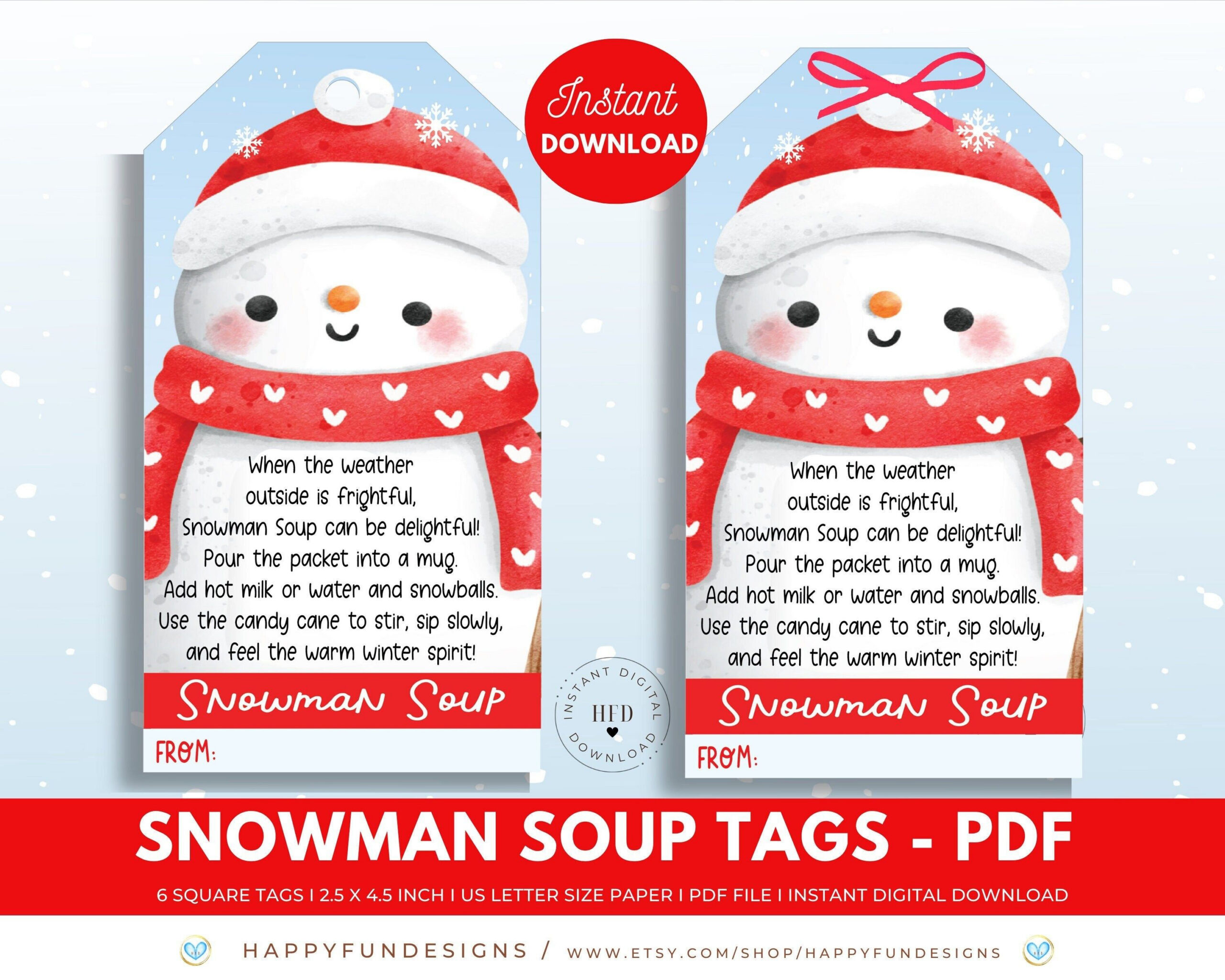 Snowman Soup Tag Printable, Snowman Soup Treat Bag Topper, Pta throughout Free Printable Snowman Soup Poem Tags