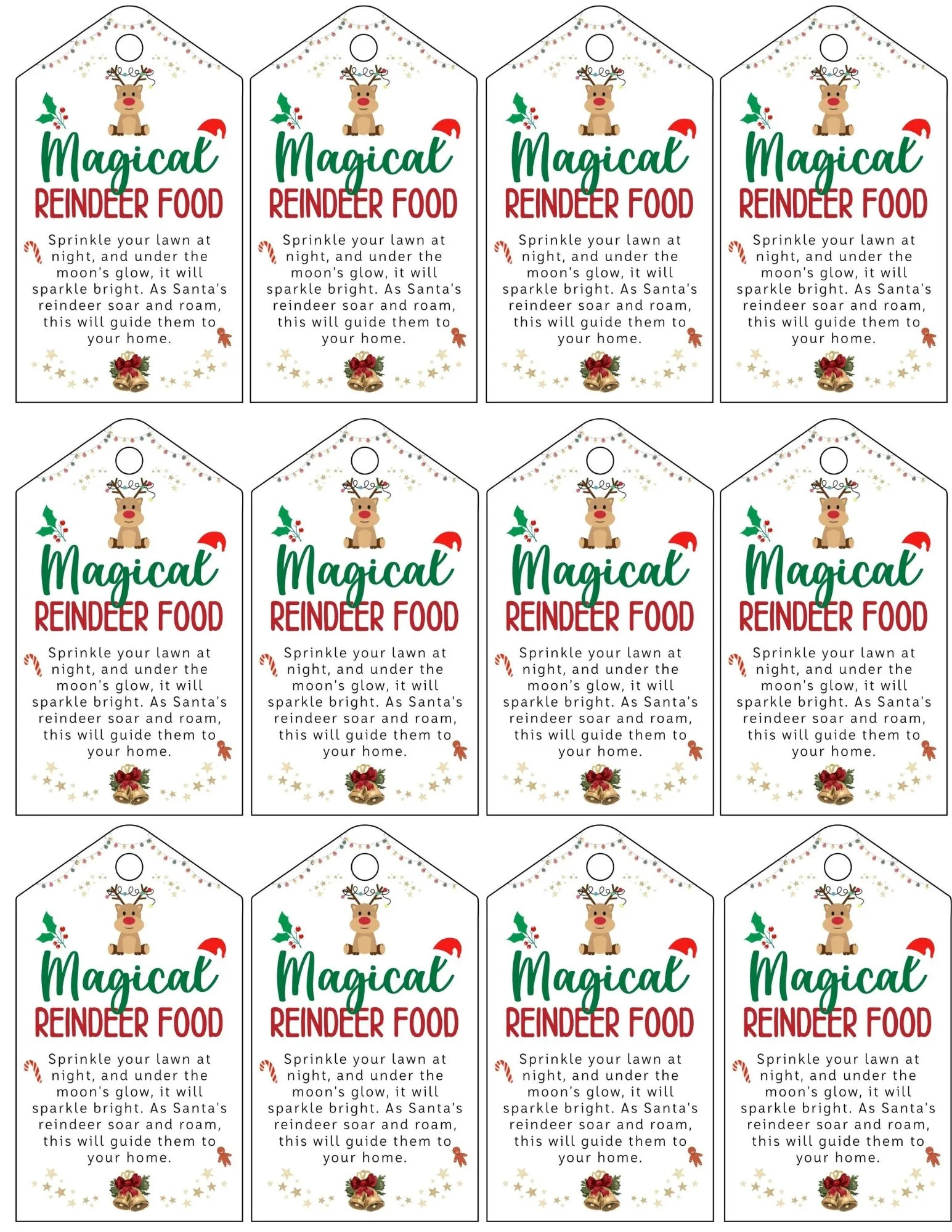 Sprinkle Some Magic: Reindeer Food Poem With Free Printable with Free Printable Magic Reindeer Food Tags