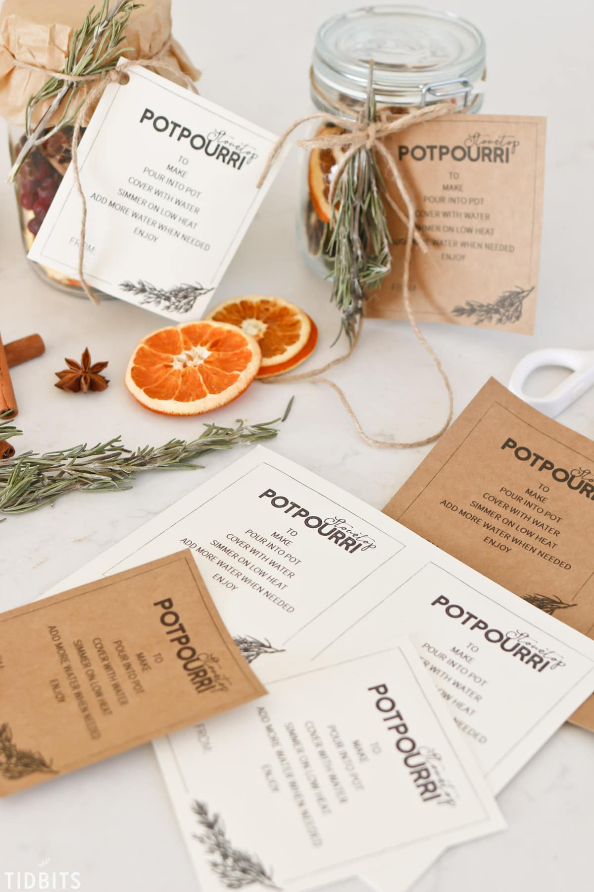 Stovetop Potpourri Printables - Tidbits for Free Printable Christmas Potpourri Tags
