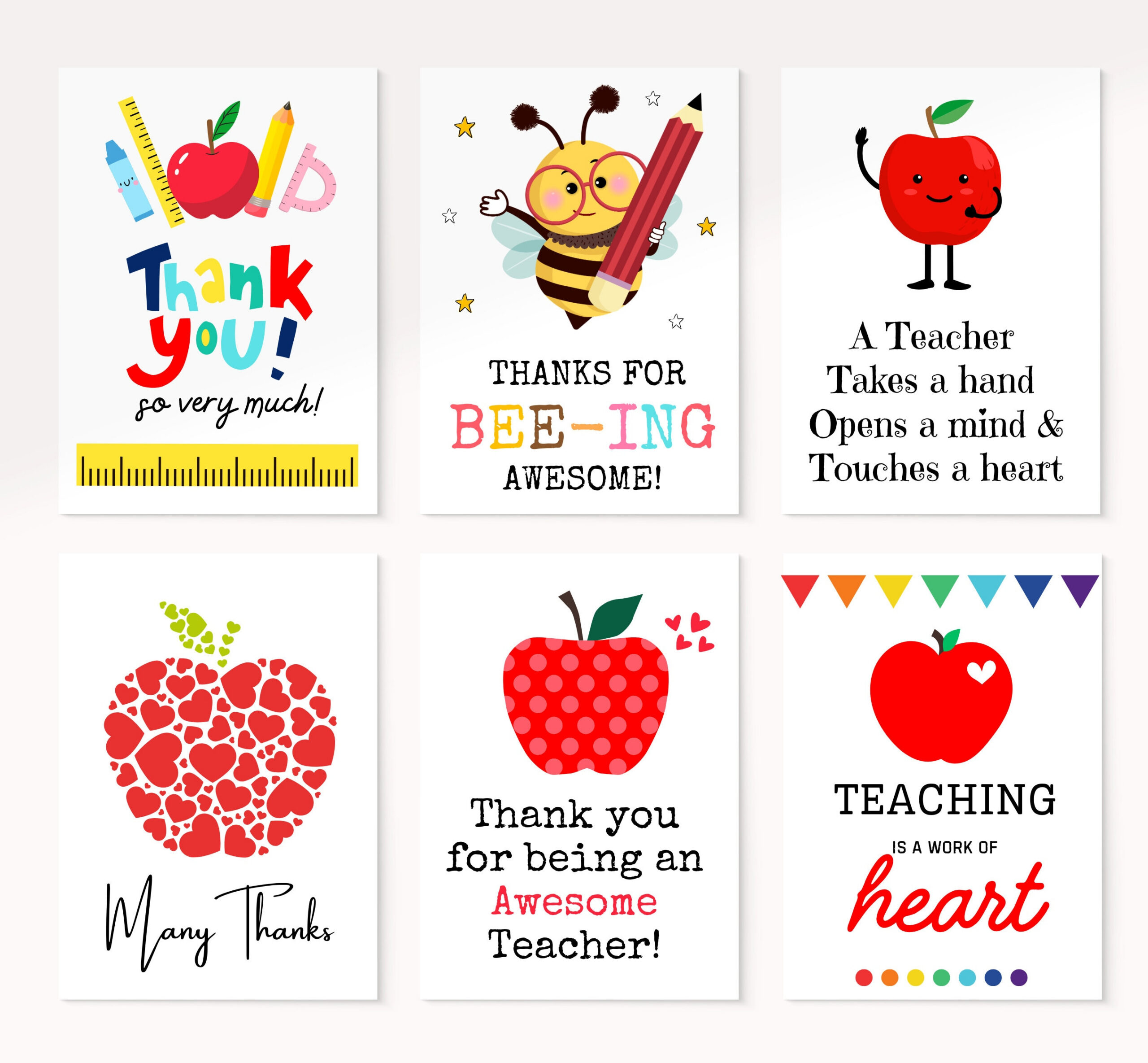 Teacher Appreciation Card Printable, Teacher Thank You Card, End throughout Teacher Appreciation Thank You Cards Printable