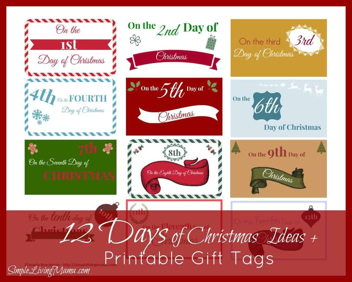 The 12 Days Of Christmas Ideas + Printable Gift Tags - Simple inside 12 Days of Christmas Gift Tags Free Printable