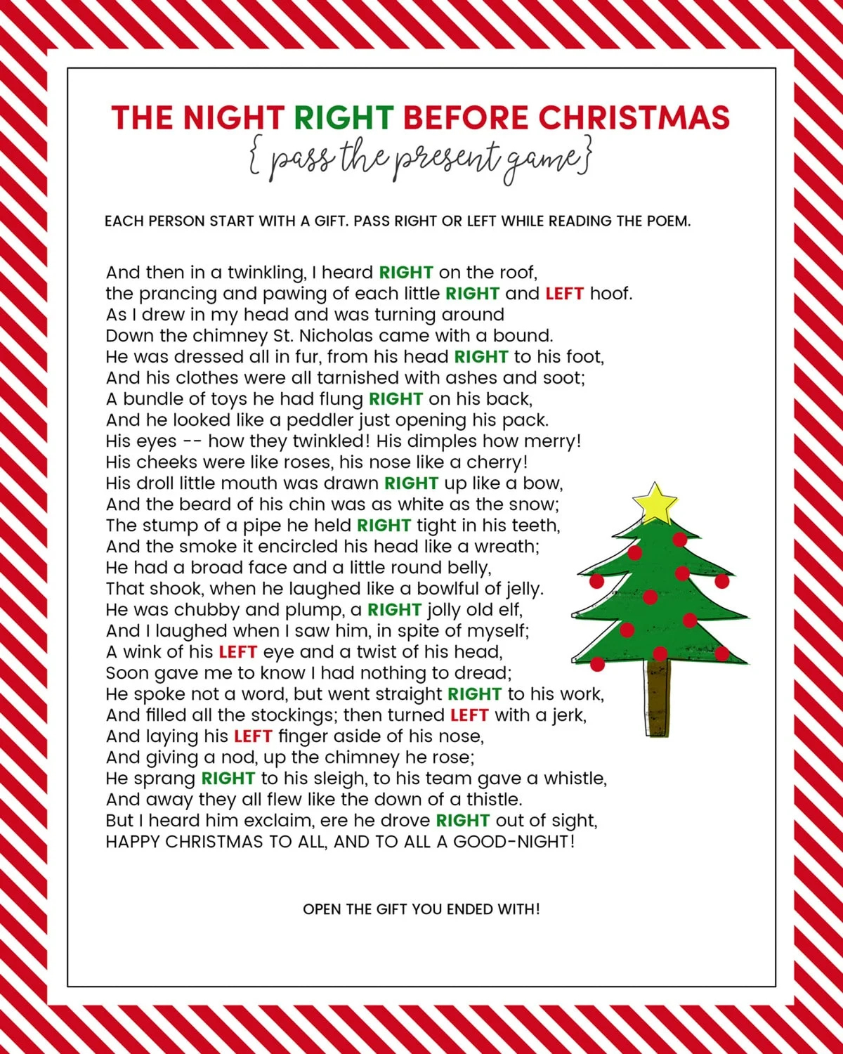 The Left Right Christmas Game {With Story + Print}| Lil&amp;#039; Luna intended for Left Right Christmas Game Printable For Adults