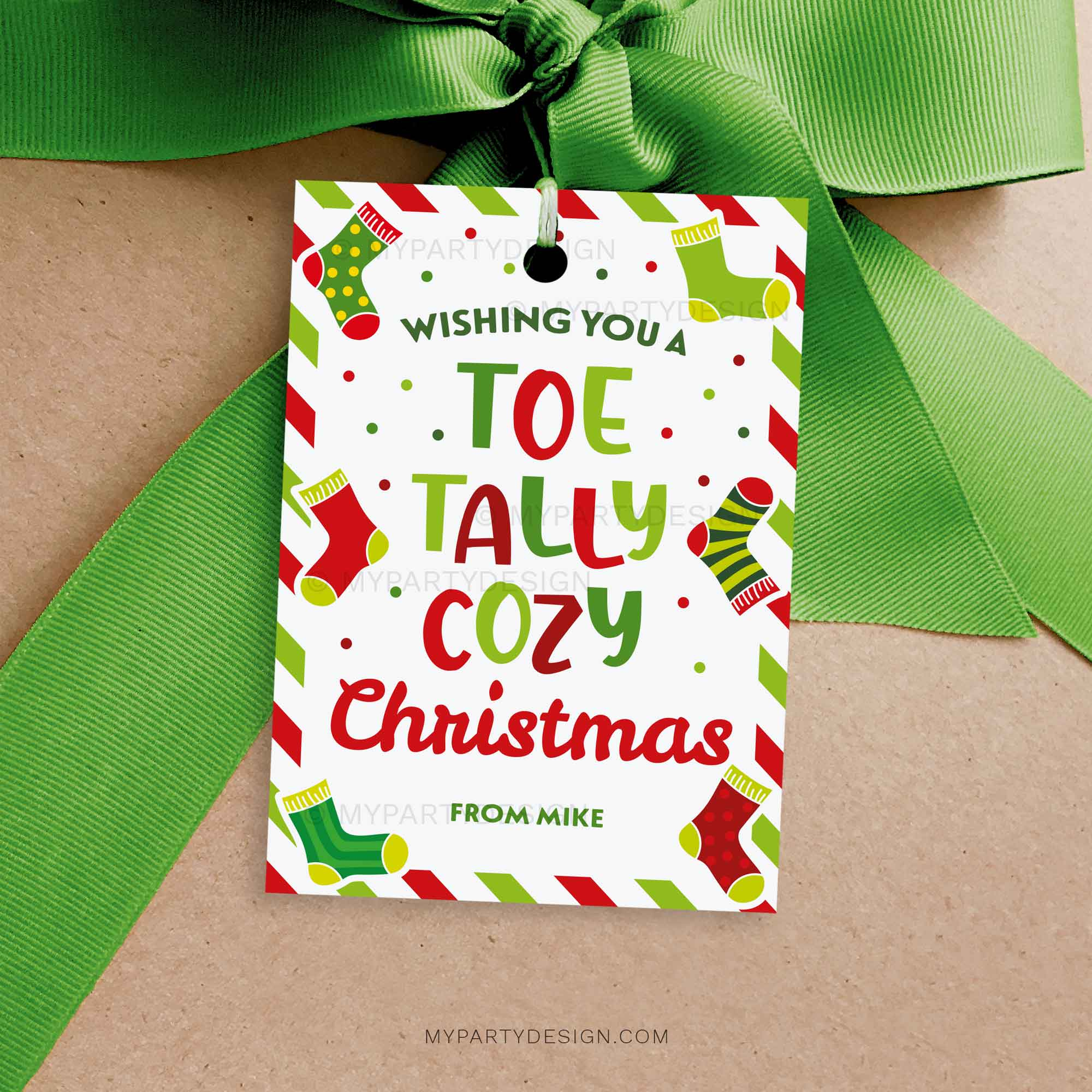 Toetally Cozy Christmas Socks Gift Tag, Printable Pdf - My Party for Cozy Socks Christmas Gift Tags Printable Free