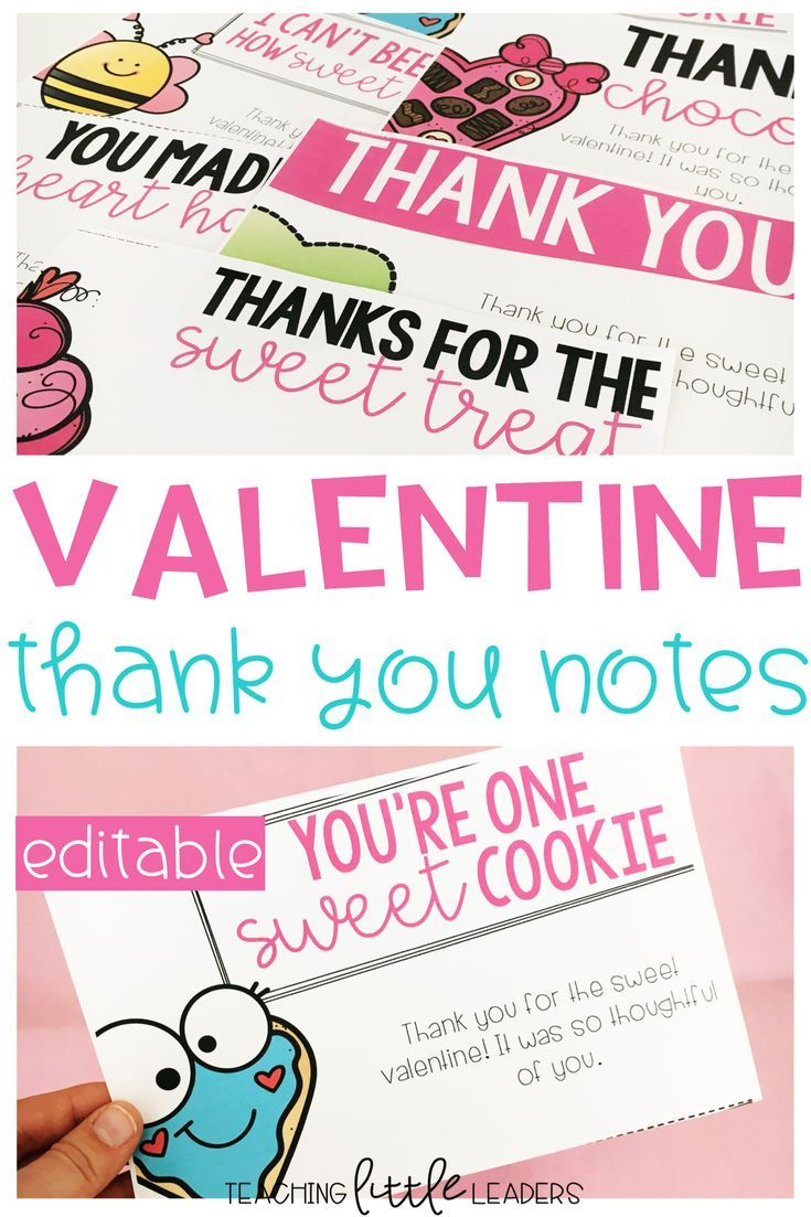 Valentine&amp;#039;S Day Thank You Notes {Editable} throughout Valentine Thank You Cards Printable