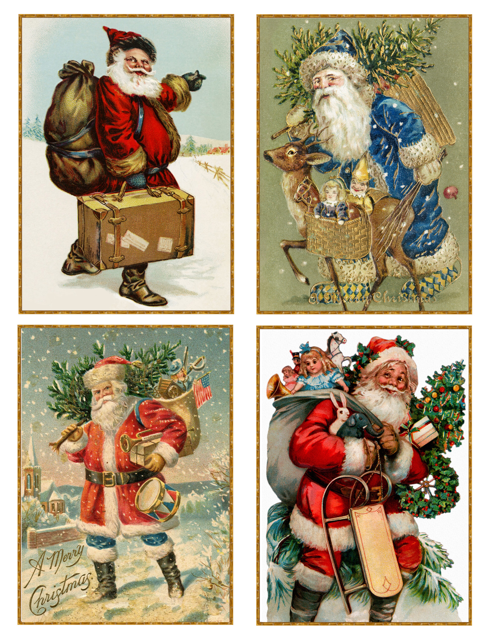 Vintage Santa Printable Gift Tags | Centsational Style with regard to Vintage Printable Christmas Tags