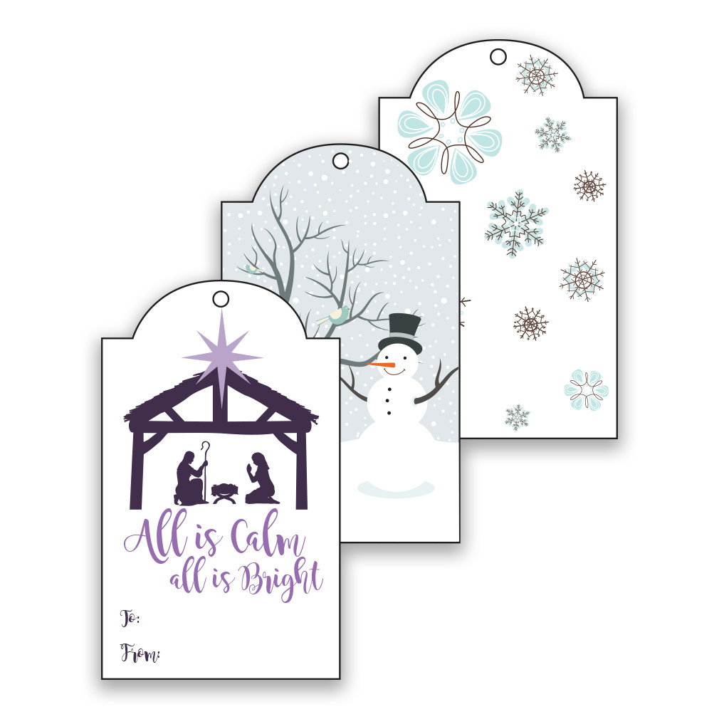Winter Lds Christmas Gift Tags - Digital Download In Lds Holiday in Religious Christmas Gift Tags Printable