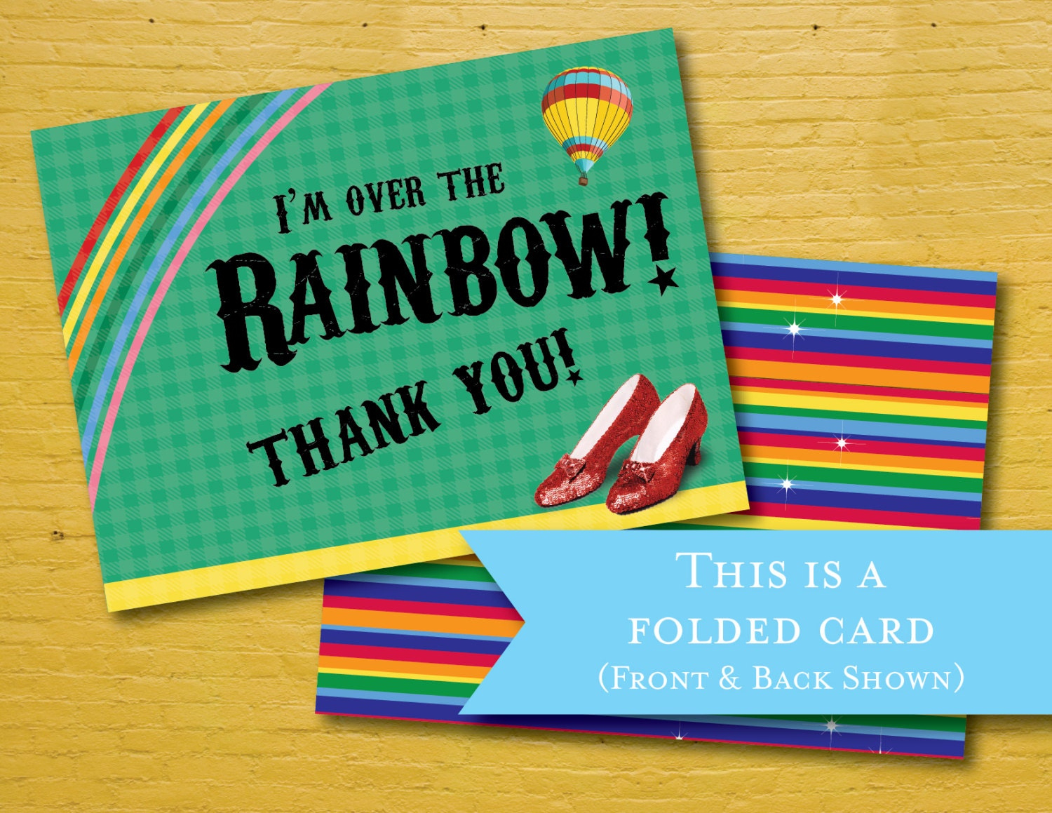 Wizard Of Oz Thank You Card - Printable, Instant Download, Dorothy throughout Wizard of Oz Thank You Cards Printable