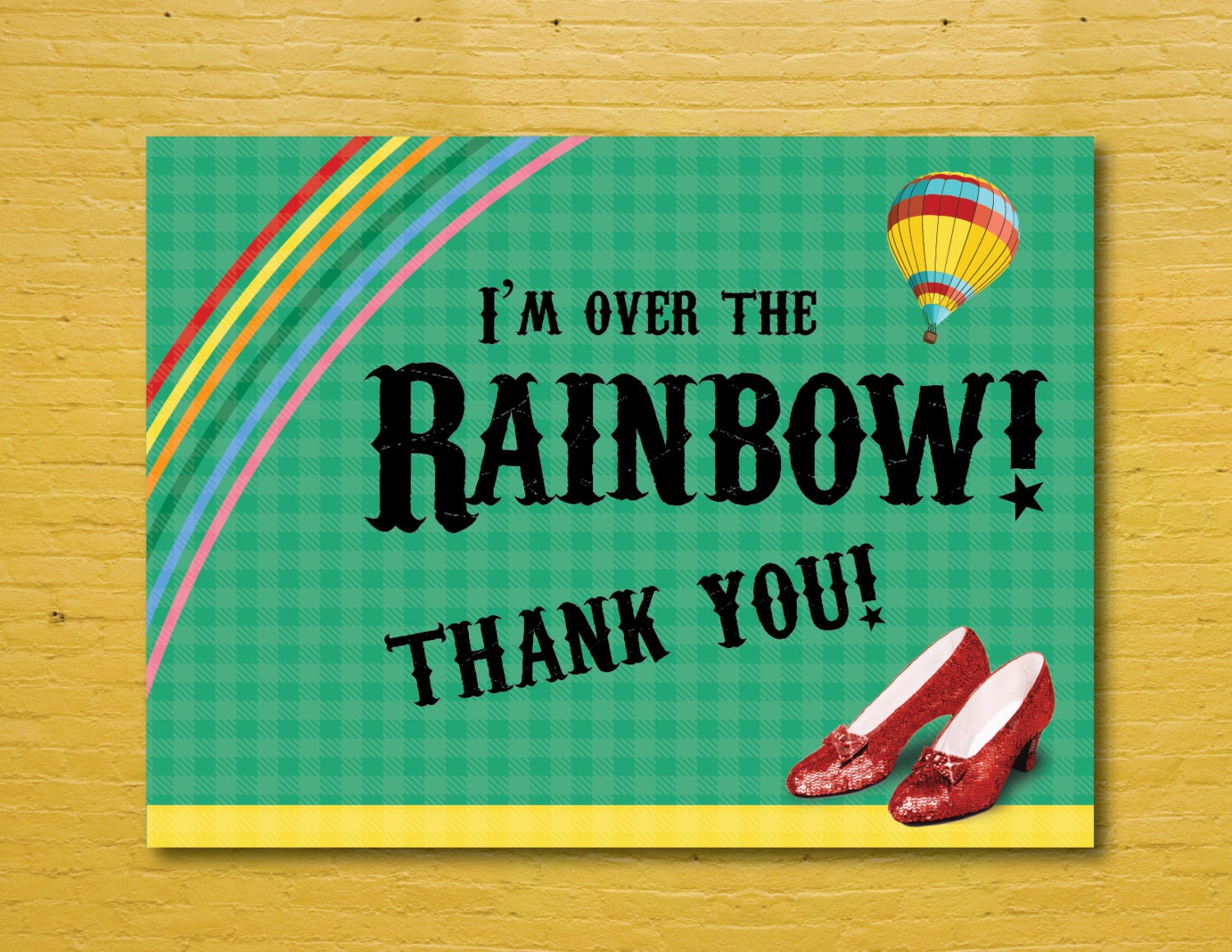 Wizard Of Oz Thank You Card - Printable, Instant Download, Dorothy within Wizard Of Oz Thank You Cards Printable