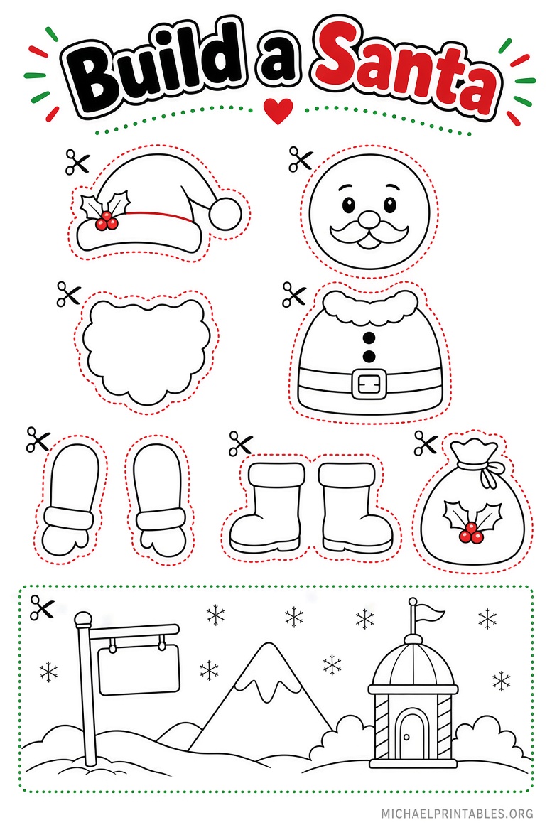 Free Christmas Cut and Paste Printables