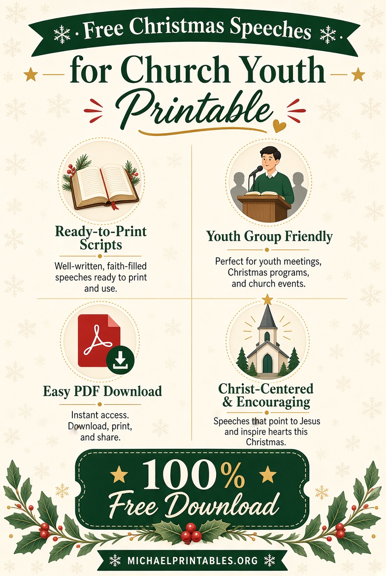 Free Christmas Speeches for Church Youth Printable