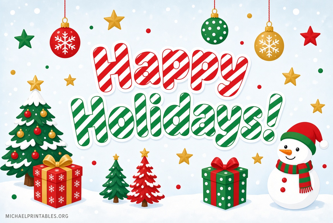 Free Happy Holidays Printable Banner