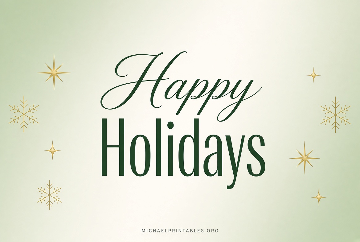 Free Happy Holidays Printable Banner