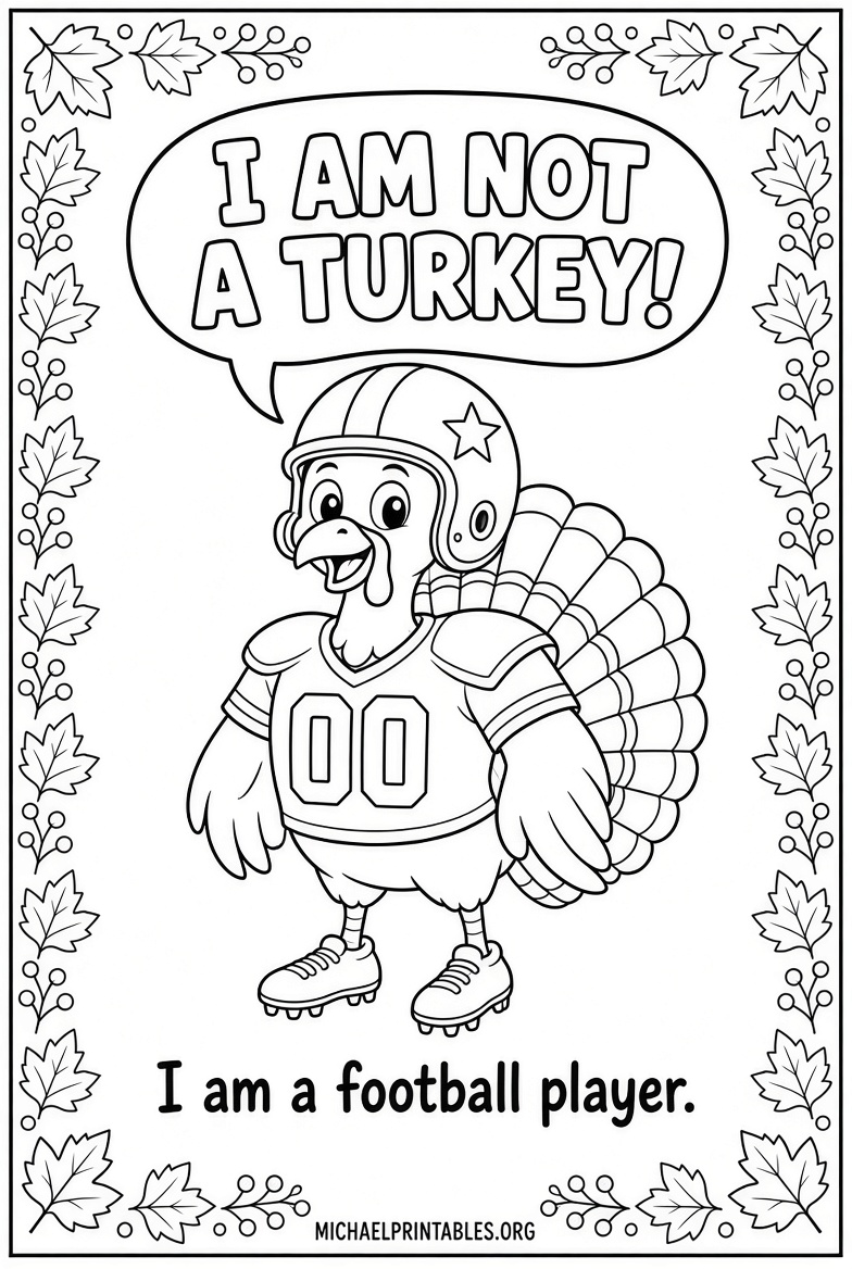 Free I Am Not a Turkey Printable Thanksgiving (3)