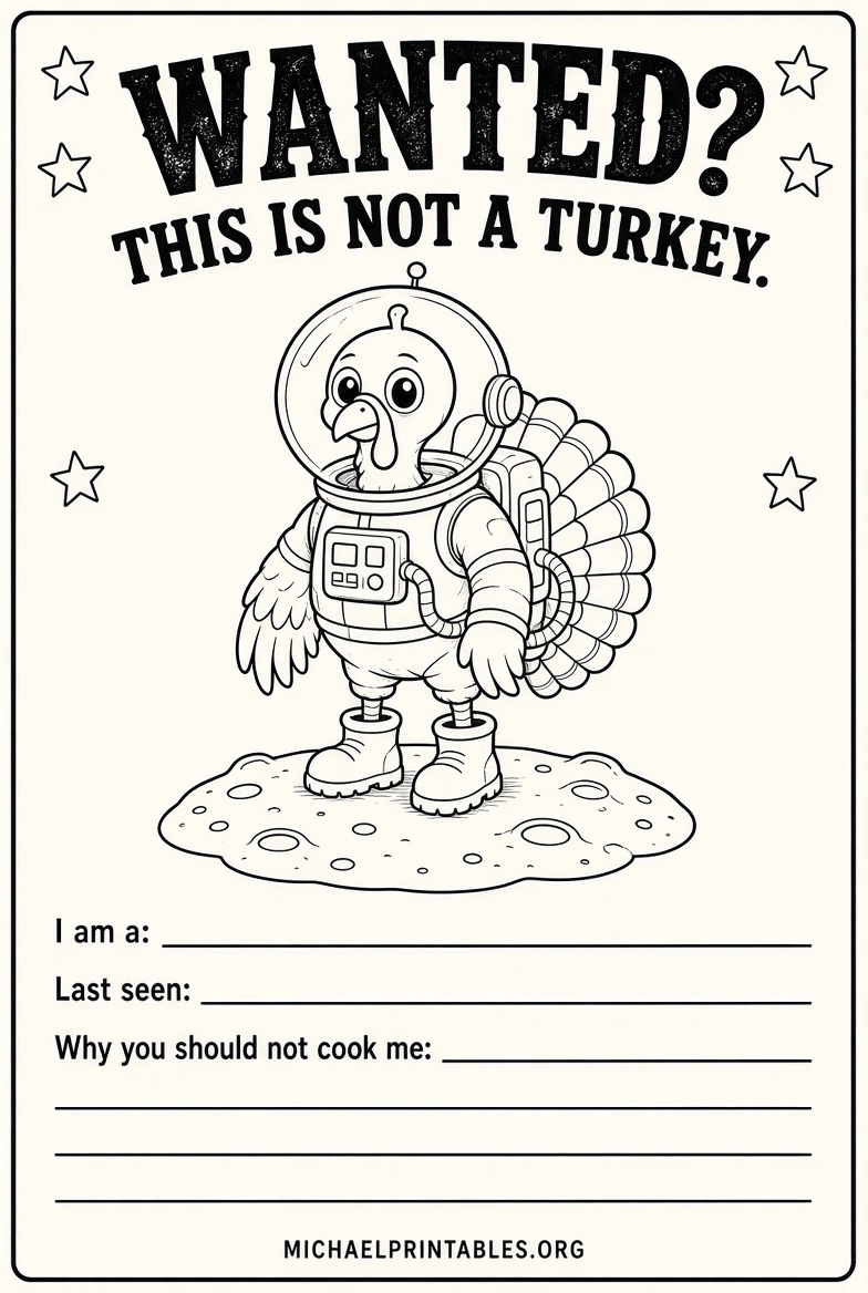 Free I Am Not a Turkey Printable Thanksgiving (4)