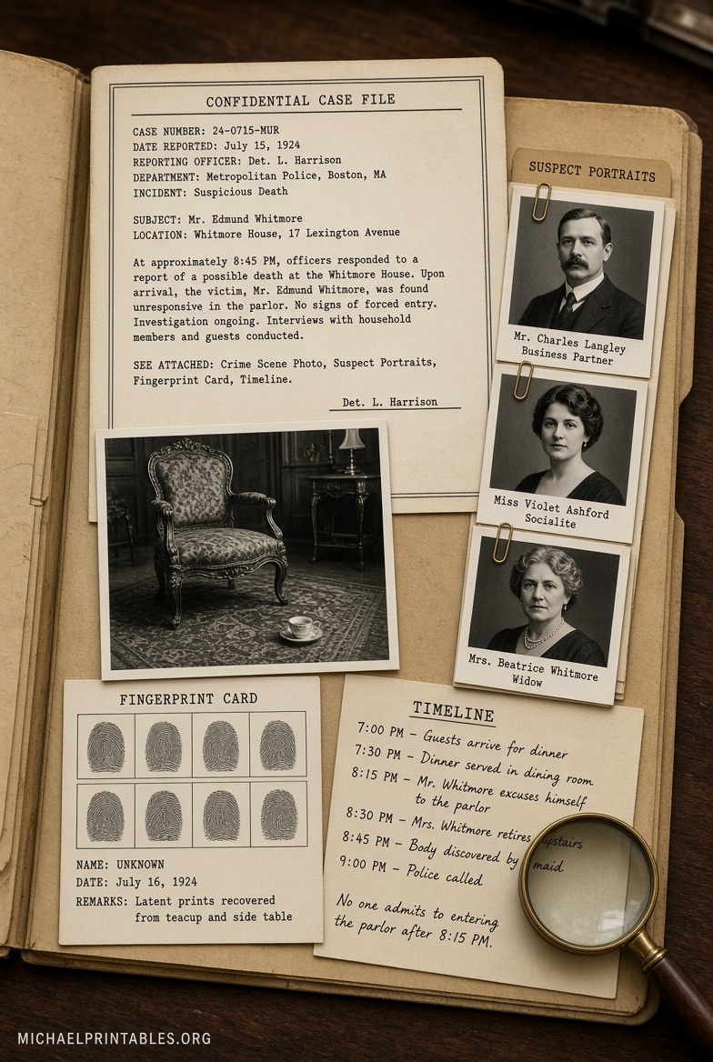 Free Murder Mystery Games Printable | USA Downloads