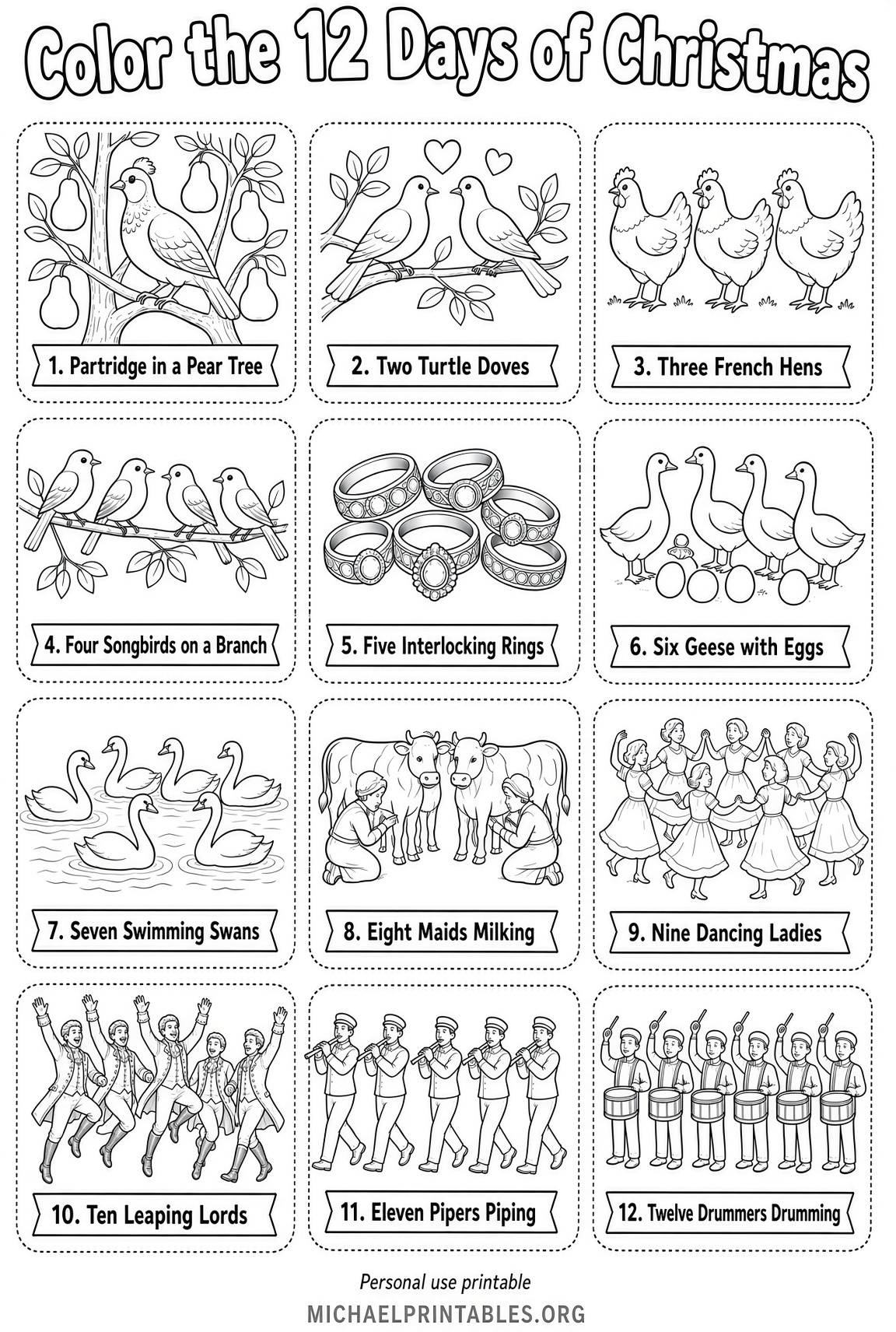Free Printable 12 Days of Christmas Pictures (3)