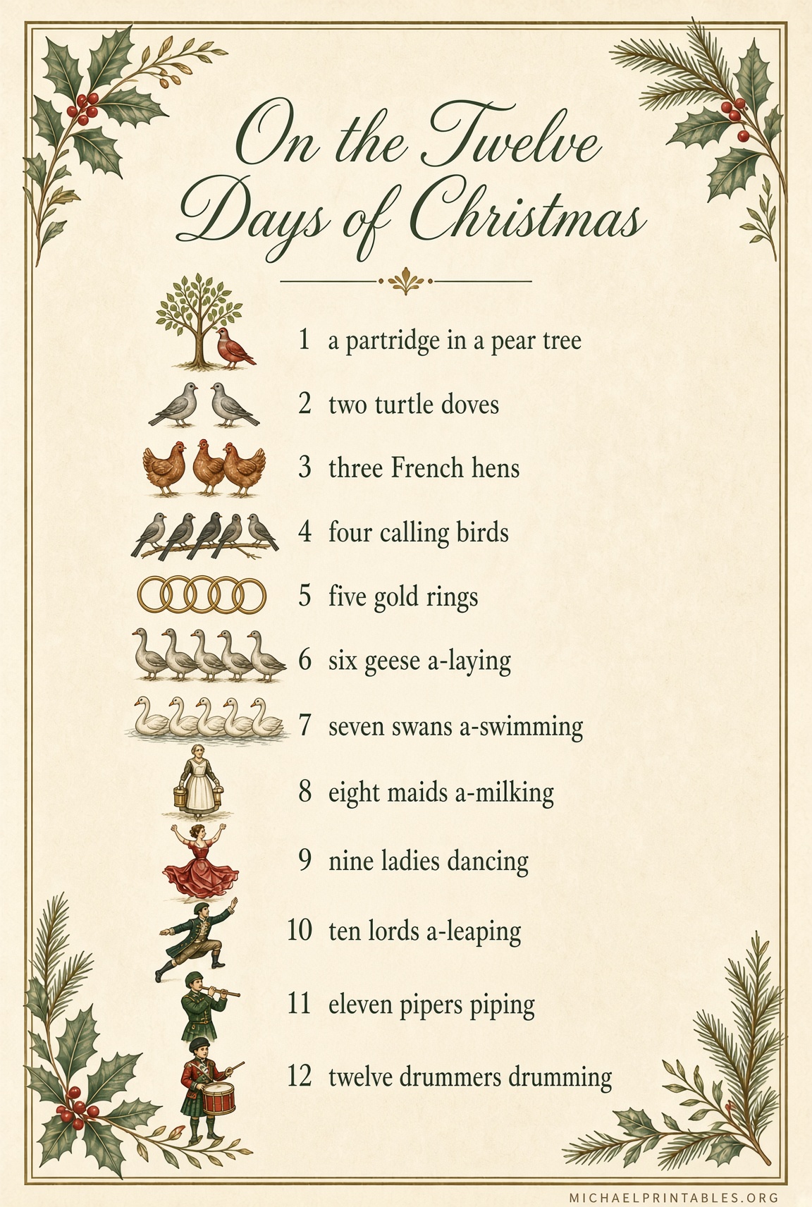 Free Printable 12 Days of Christmas Pictures (4)
