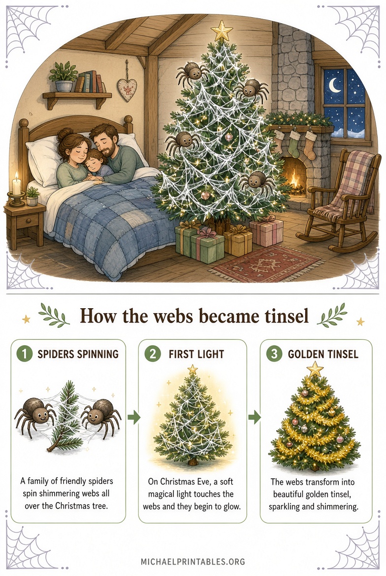 Free Printable Christmas Spider Story