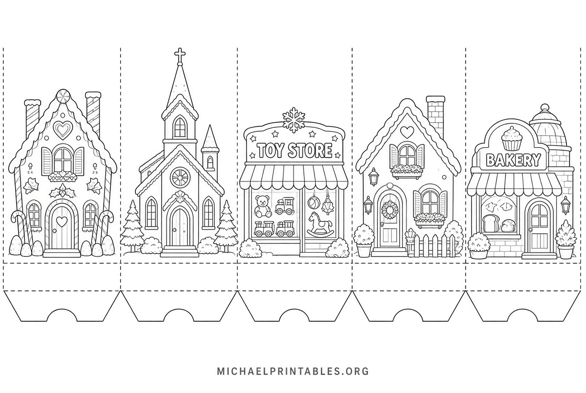 Free Printable Christmas Village Templates (1)