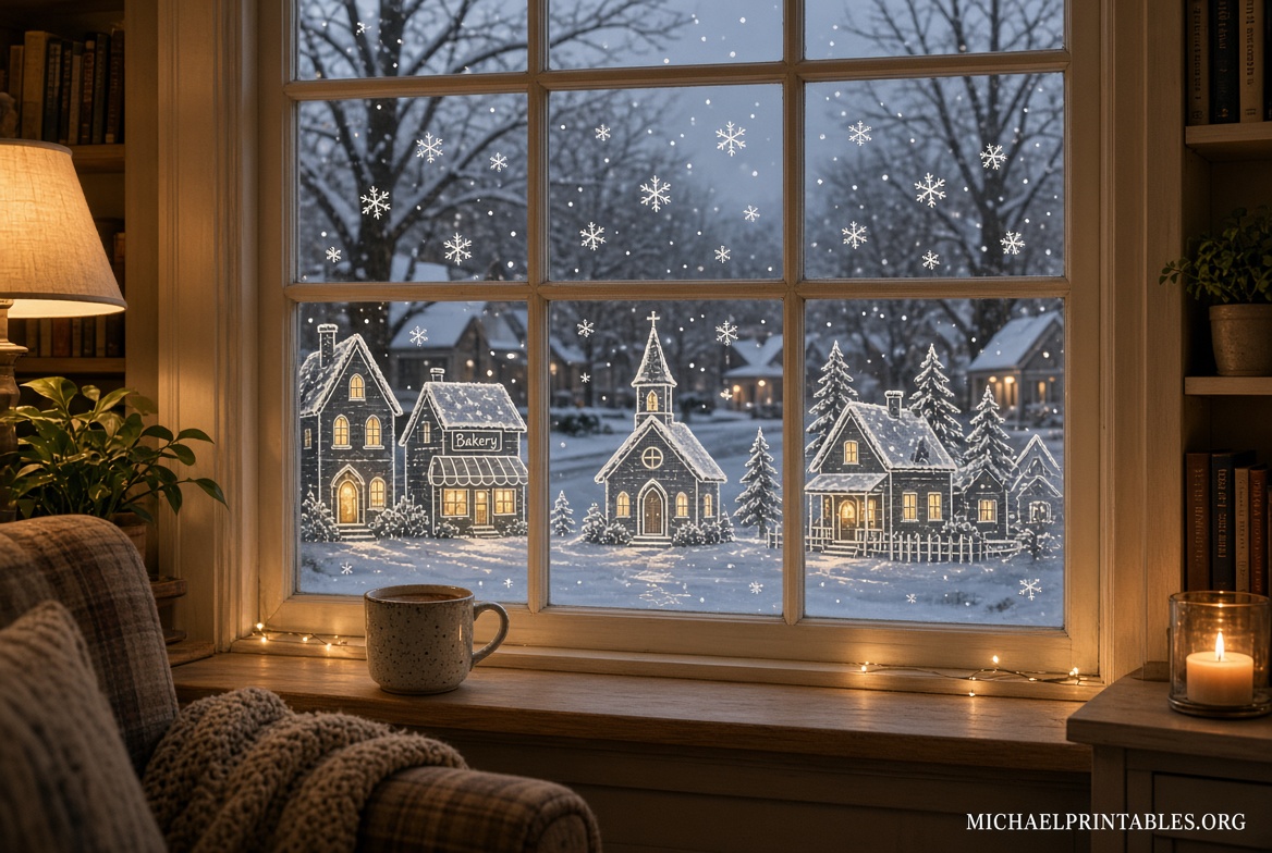 Free Printable Christmas Village Window Stencils (3)