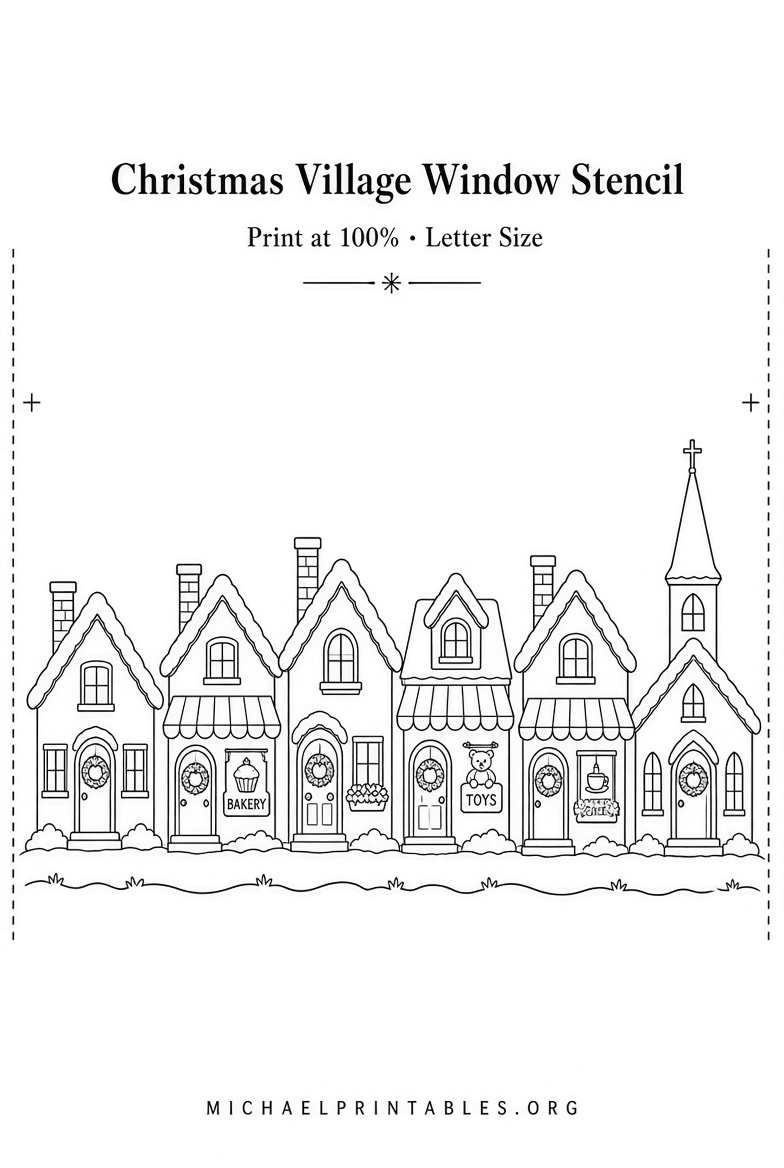 Free Printable Christmas Village Window Stencils (4)