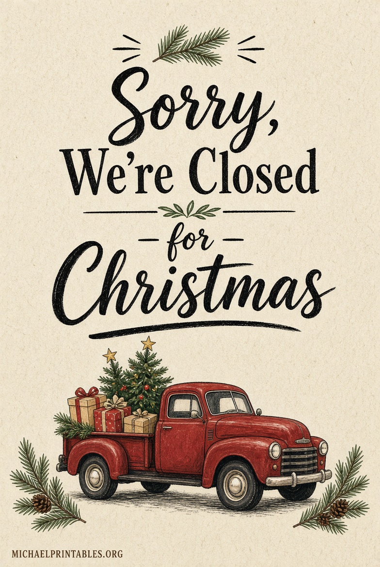 Free Printable Closed for Christmas Signs (3)