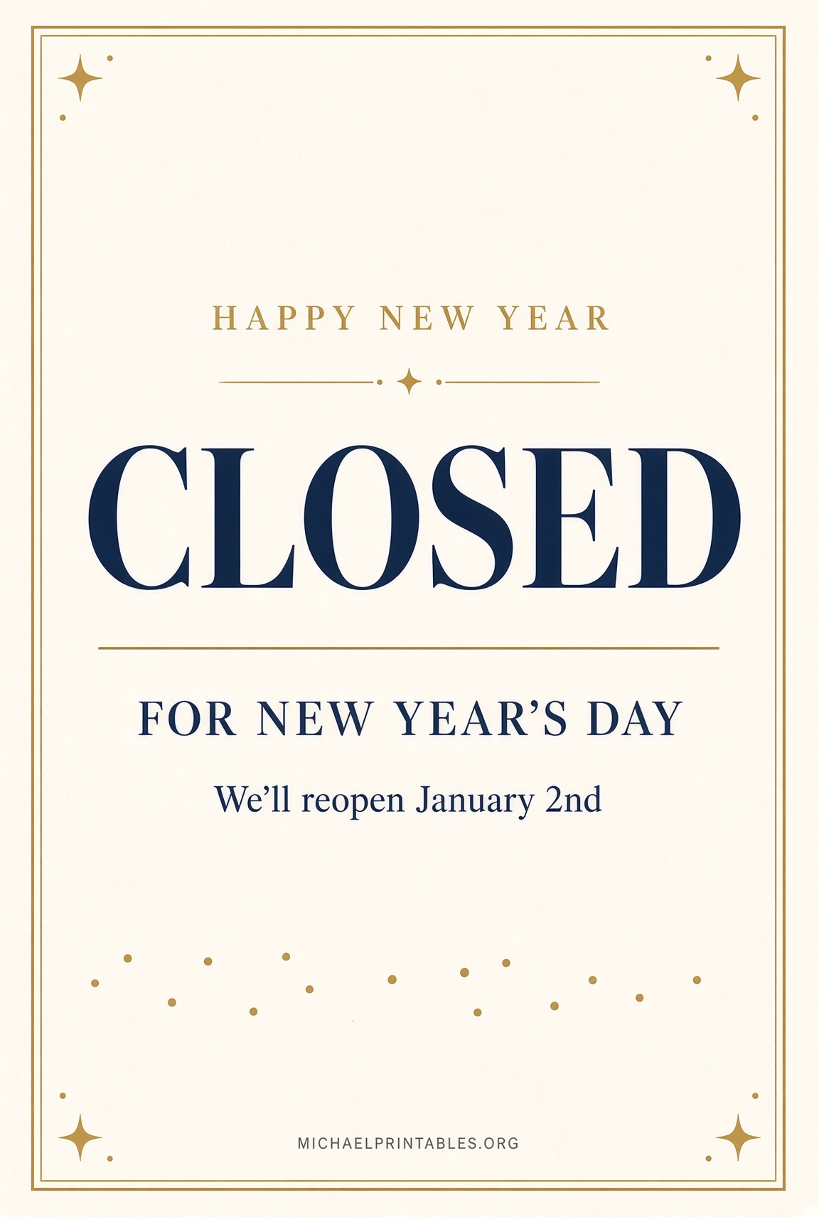 Free Printable Closed for New Year’s Sign (1)