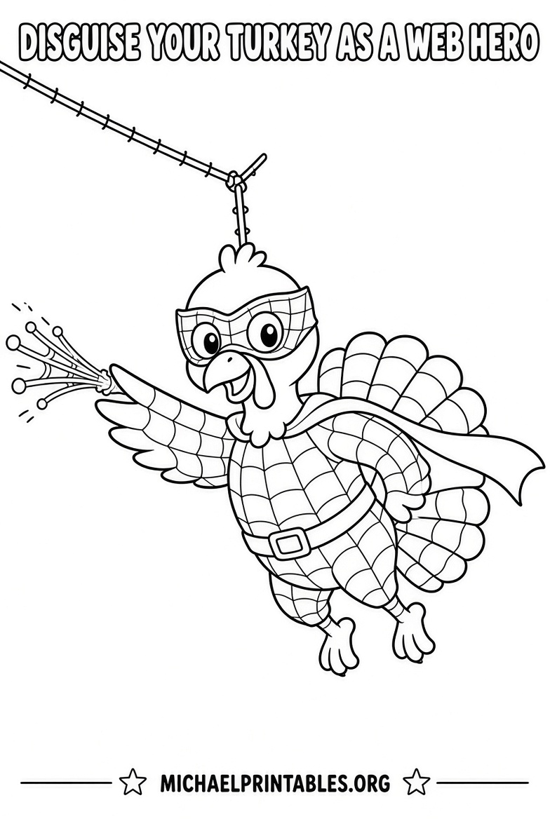 Free Printable Disguise a Turkey Spiderman Template