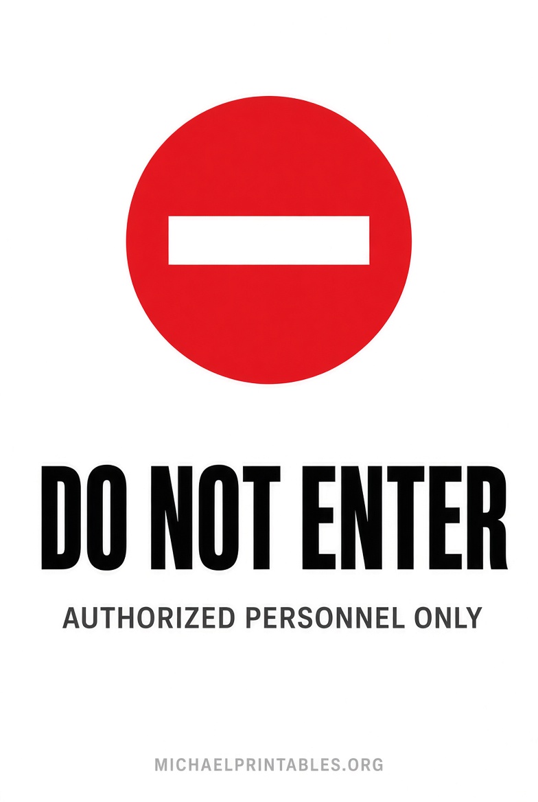Free Printable Do Not Enter Signs (USA)