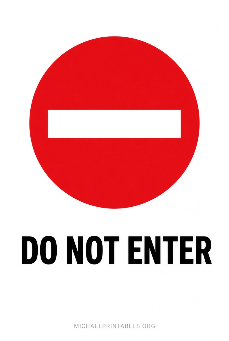 Free Printable Do Not Enter Signs (USA)