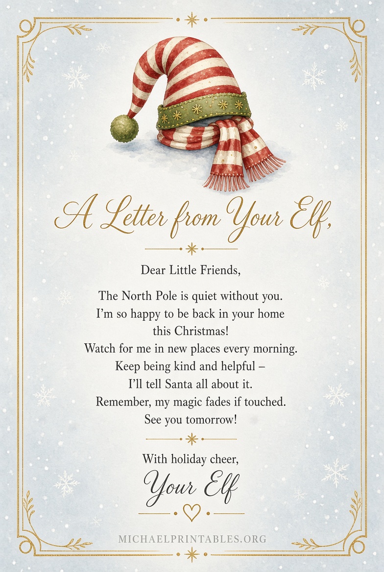 Free Printable Elf Welcome Back Letter (1)