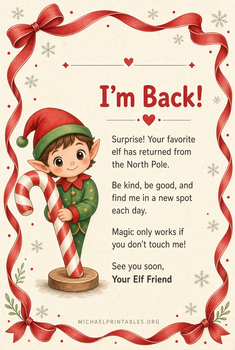Free Printable Elf Welcome Back Letter (3)