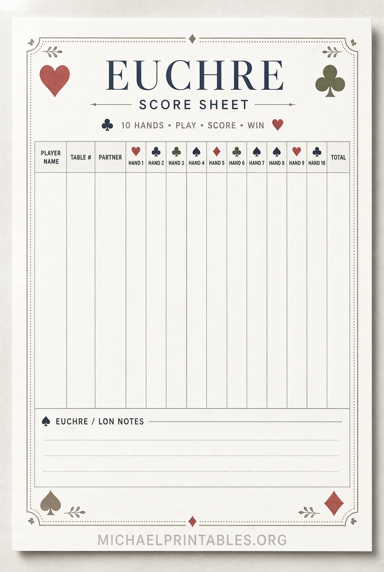 Free Printable Euchre Score Cards PDF (1)