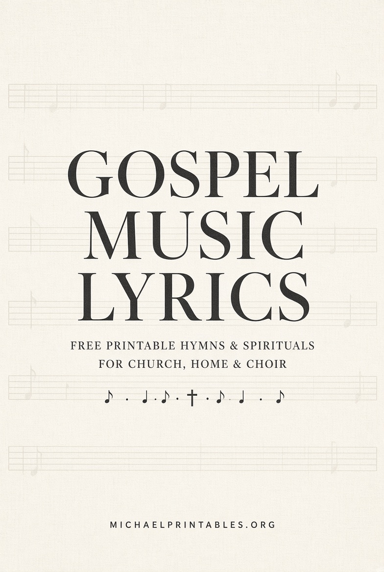 Free Printable Gospel Music Lyrics | Public Domain