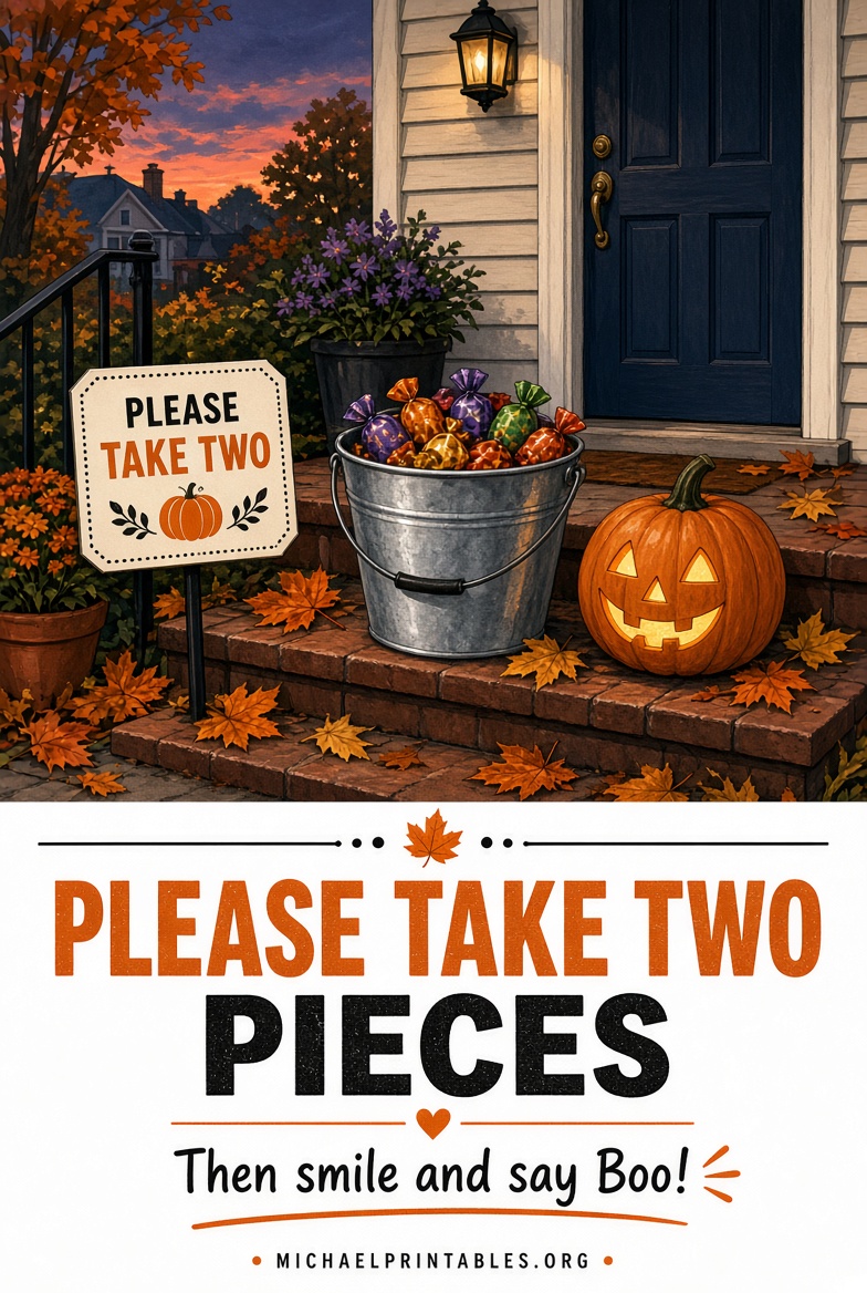 Free Printable Halloween Candy Sign Please Take Two
