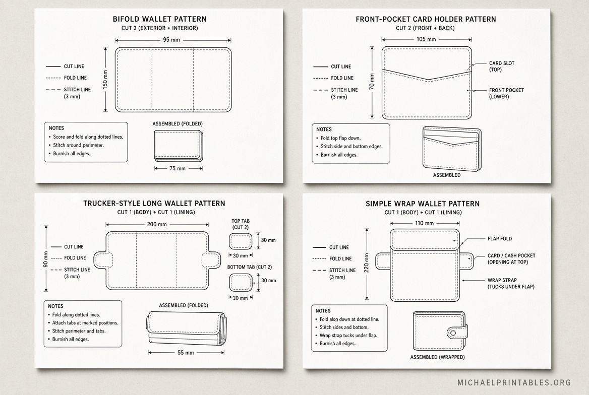 Free Printable Leather Wallet Patterns (PDF)