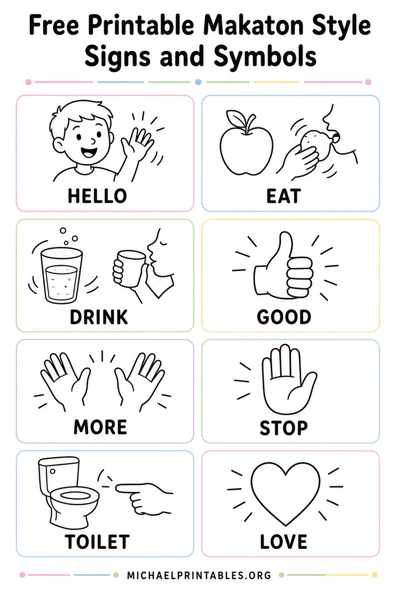 Free Printable Makaton Signs & Symbols (1)