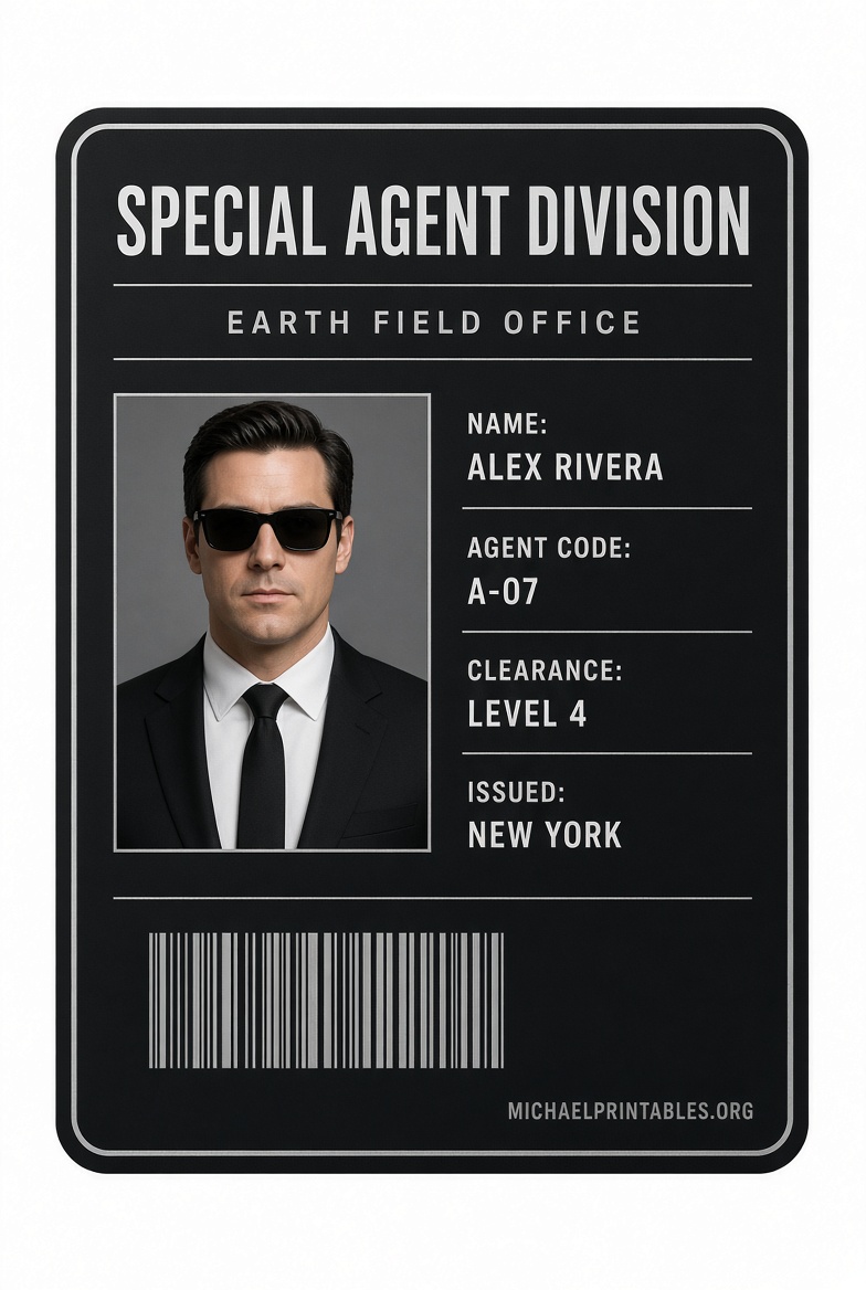 Free Printable Men in Black ID Badge (USA) (2)