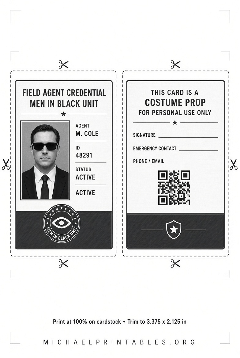 Free Printable Men in Black ID Badge (USA) (3)