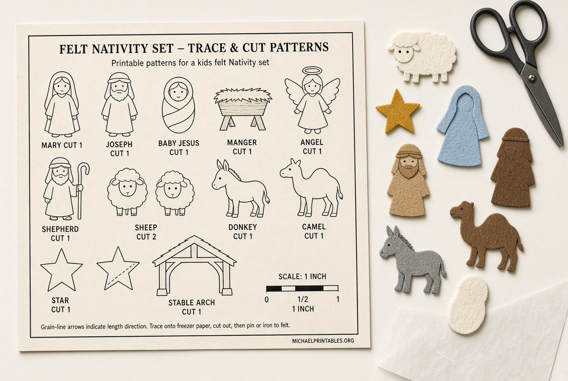 Free Printable Nativity Scene Patterns DIY Guide (1)